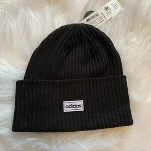 Adidas four inch cuff fold black beanie